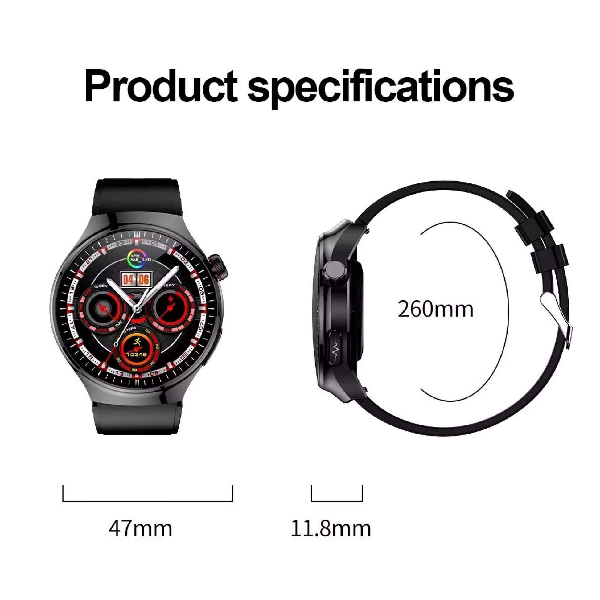Diabetes Smartwatch with Glucose Monitoring – Non-Invasive Blood Sugar Tester for Health & Fitness