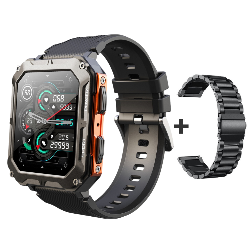 Indestructible Smartwatch for Men and Women - Waterproof Fitness Tracker with Heart Rate Monitor and GPS