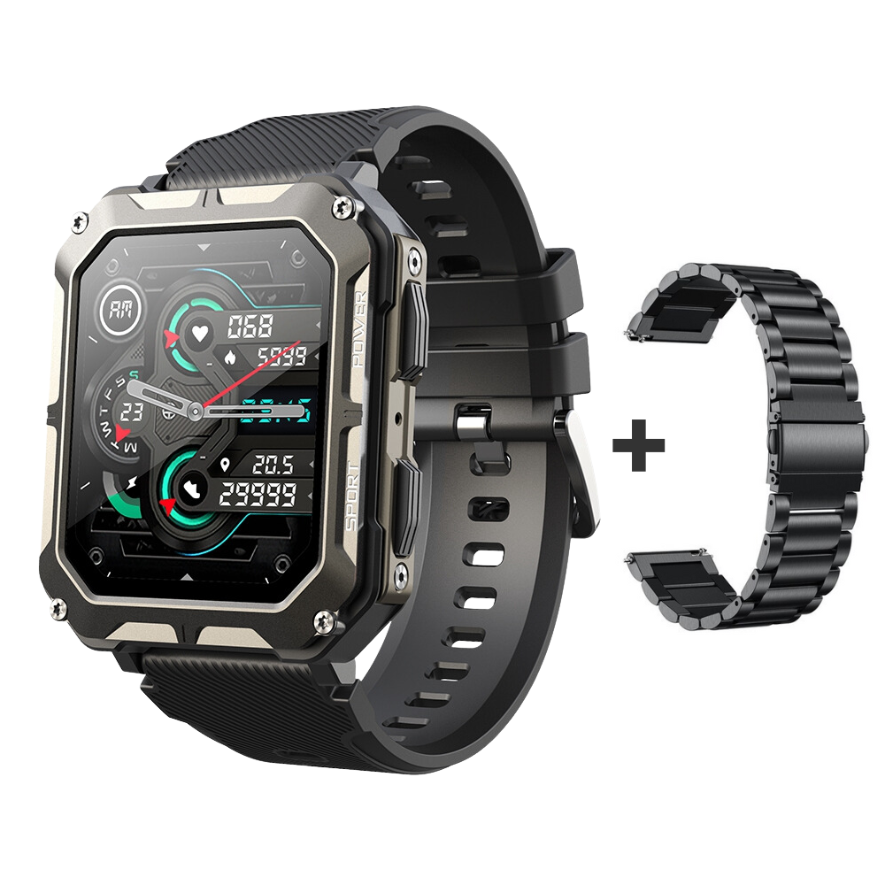 Indestructible Smartwatch for Men and Women - Waterproof Fitness Tracker with Heart Rate Monitor and GPS