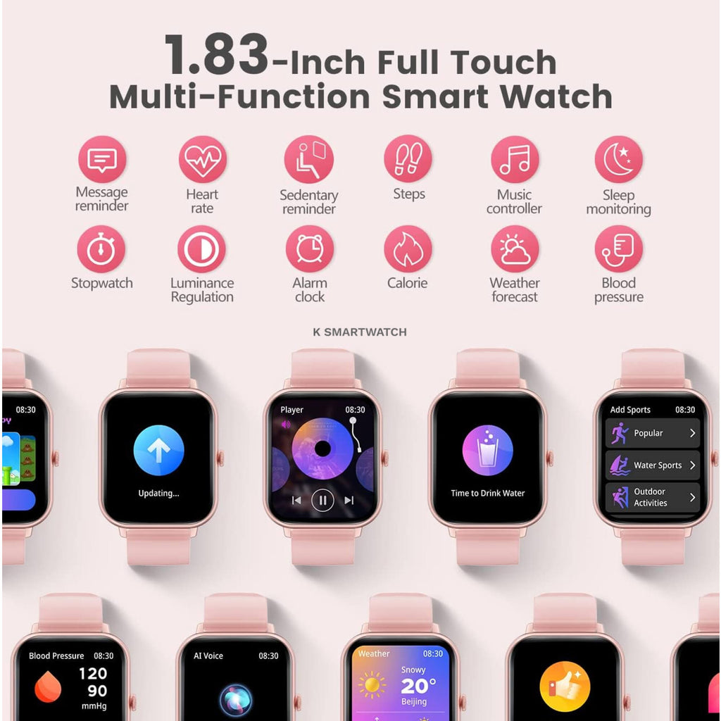 Family Smart Health Watch | Waterproof Activity & Fitness Tracker for Kids & Adults with HR, BP, SpO2, Sleep & Step Counter