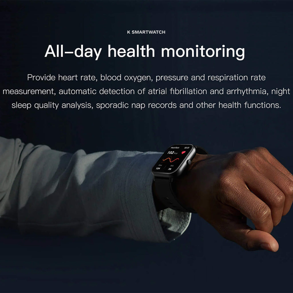 Family Smart Health Watch | Waterproof Activity & Fitness Tracker for Kids & Adults with HR, BP, SpO2, Sleep & Step Counter