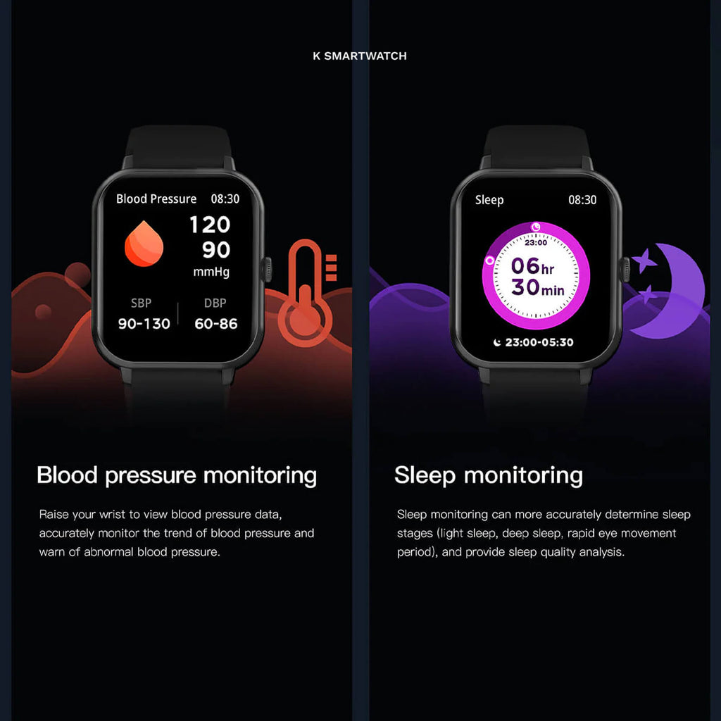 Family Smart Health Watch | Waterproof Activity & Fitness Tracker for Kids & Adults with HR, BP, SpO2, Sleep & Step Counter