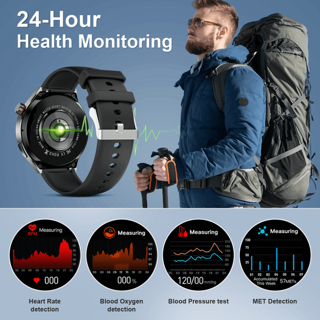 Stainless Steel Black Smart Watch for Men Android Watch UK | LK 126®