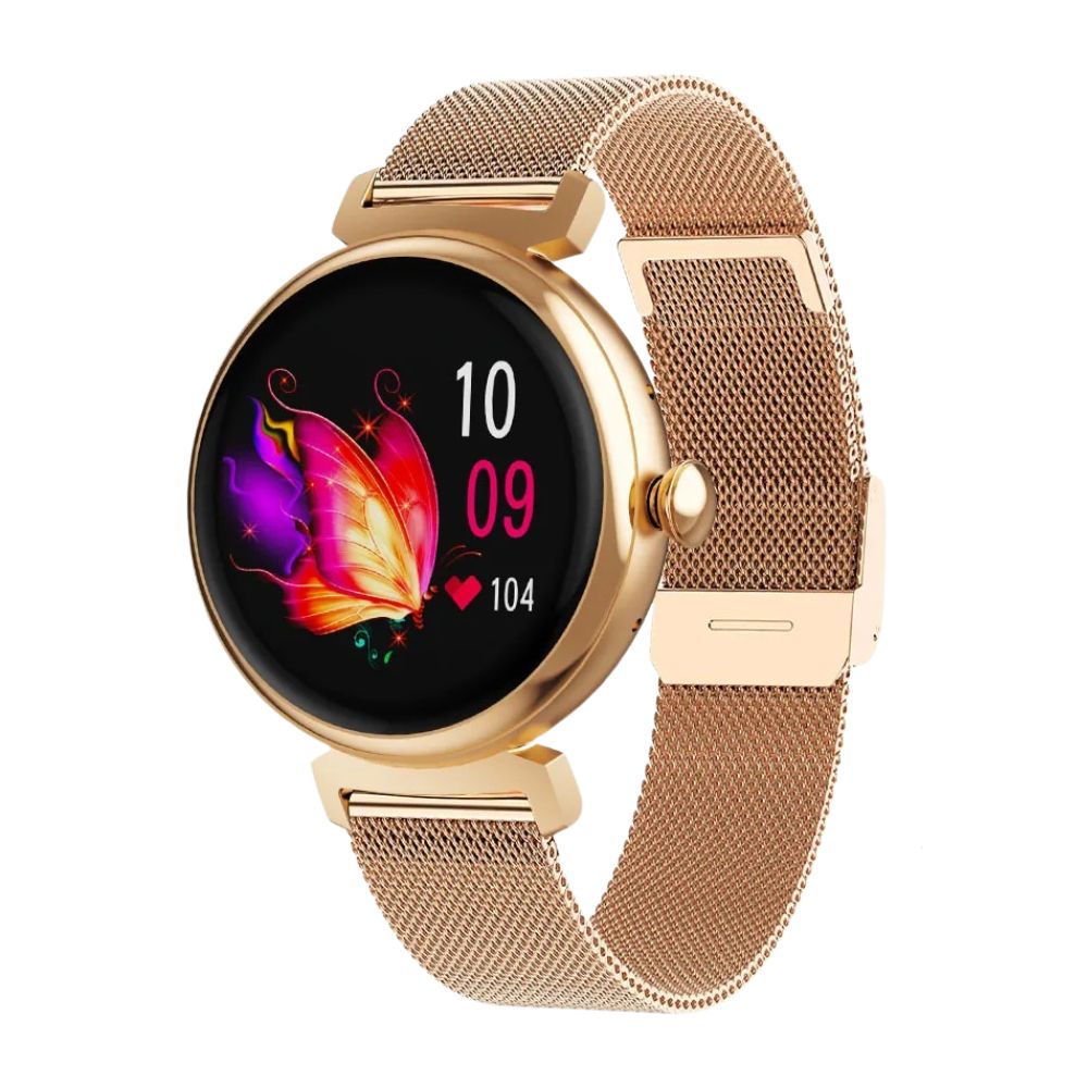 Elegant Smart Watch Metal Strap Women's – 1.04" AMOLED Smartwatch with Bluetooth Call & Health Monitoring
