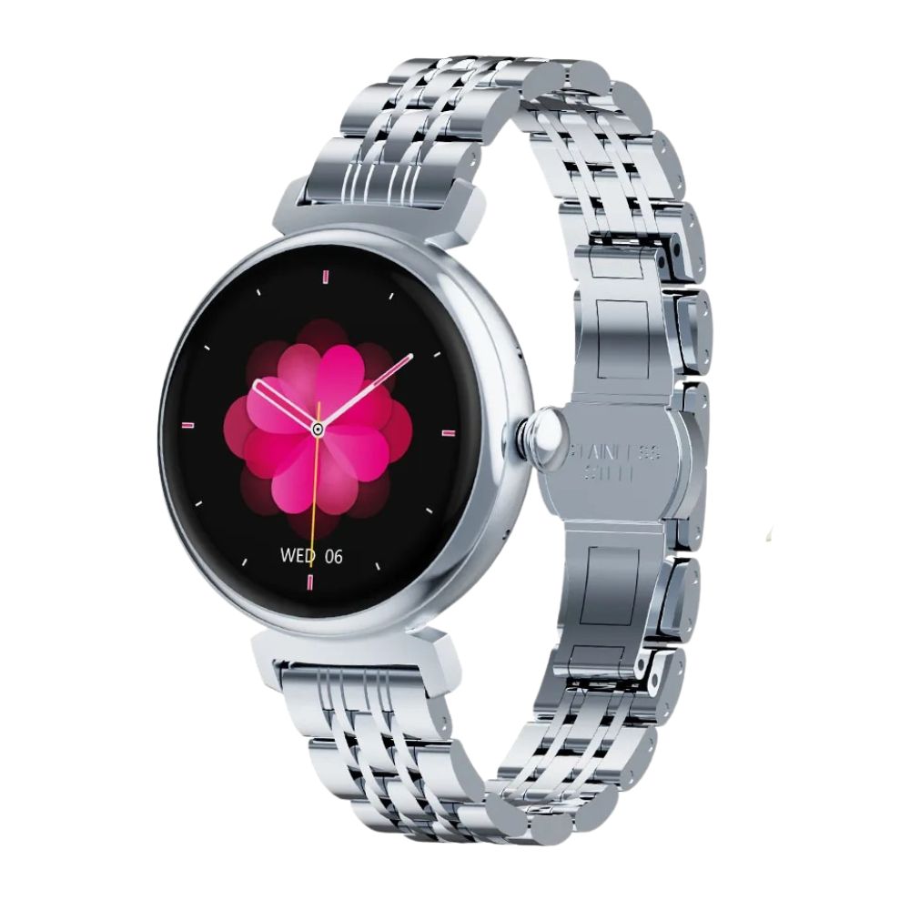 Elegant Smart Watch Metal Strap Women's – 1.04" AMOLED Smartwatch with Bluetooth Call & Health Monitoring