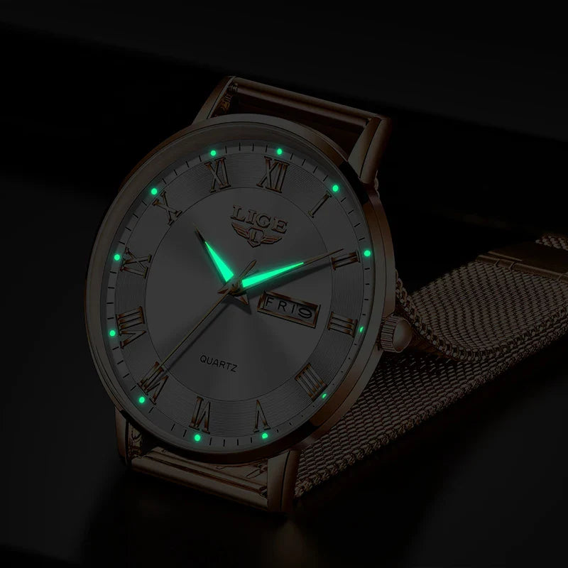 Ultra-Thin Waterproof Quartz Watch | Stylish Calendar Dial for Women, Ideal for Office & Sports