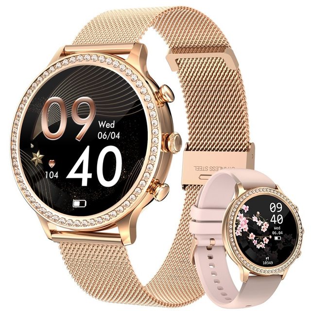 Smartwatch in Gold with Advanced Health Monitoring & Stylish Design | Women’s Smart Watch