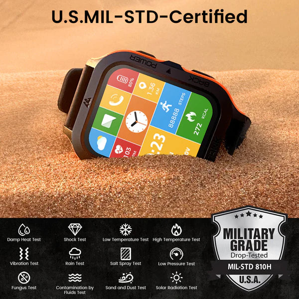 PROTANK S4 - Smartwatch with Fitness Tracker, Heart Rate Monitor, GPS, and Waterproof Design for Sports and Daily Use