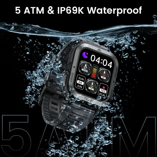 PROTANK S4 - Smartwatch with Fitness Tracker, Heart Rate Monitor, GPS, and Waterproof Design for Sports and Daily Use