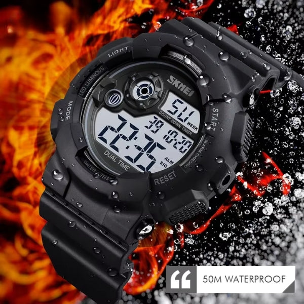 Men's Tactical Sports Watch - Square Style Military Grade with Shock Absorption & Water Resistance