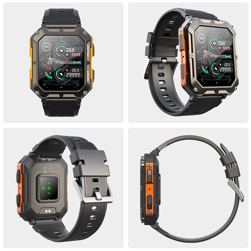 Indestructible Smartwatch for Men and Women - Waterproof Fitness Tracker with Heart Rate Monitor and GPS