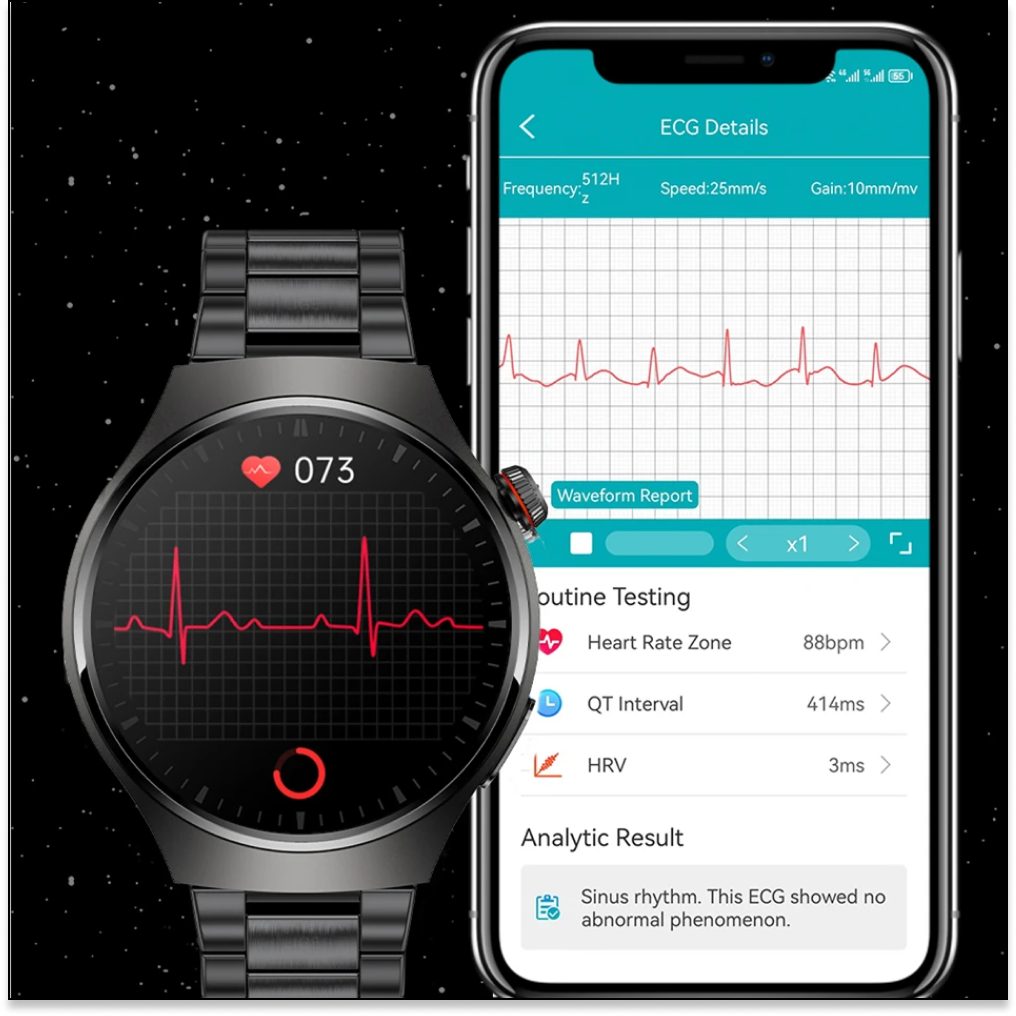 Smart Watch that detect AFIB with ECG and Blood Pressure UK Heart Monitor Watch for Elderly Seniors
