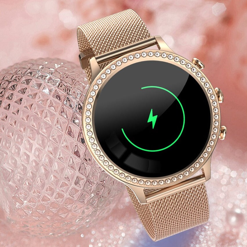 Smartwatch in Gold with Advanced Health Monitoring & Stylish Design | Women’s Smart Watch