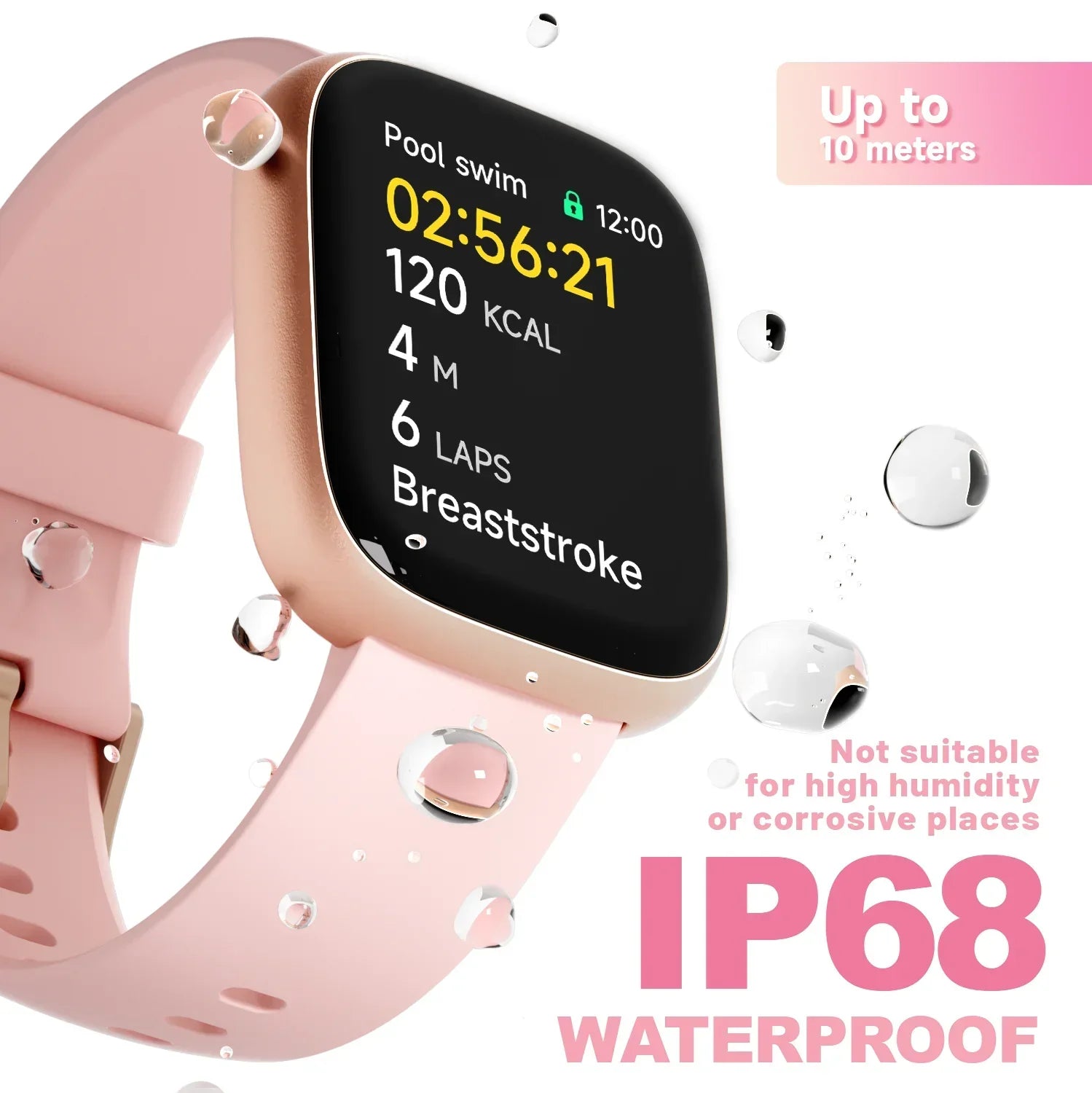Rose Gold Watches for Women – Smartwatch with 1.83" HD Screen, Bluetooth Calls & Alexa, Health & Fitness Tracking, Waterproof, 7–10 Day Battery
