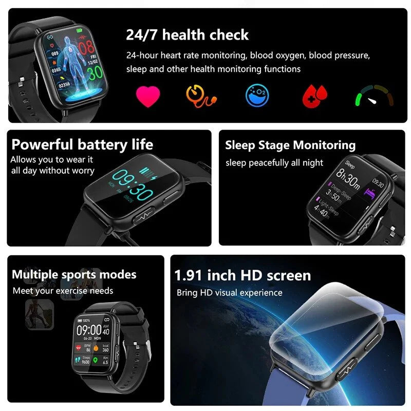 ECG Smartwatch with Blood Pressure Tracking – Designed for Active Living