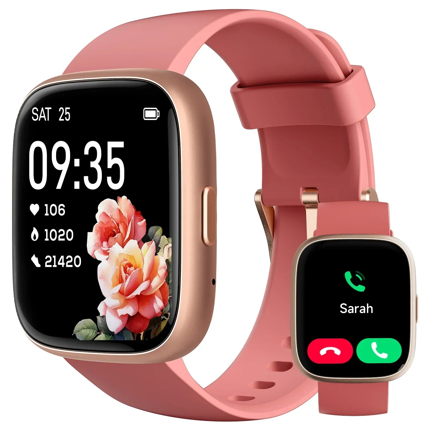 Rose Gold Watches for Women – Smartwatch with 1.83" HD Screen, Bluetooth Calls & Alexa, Health & Fitness Tracking, Waterproof, 7–10 Day Battery