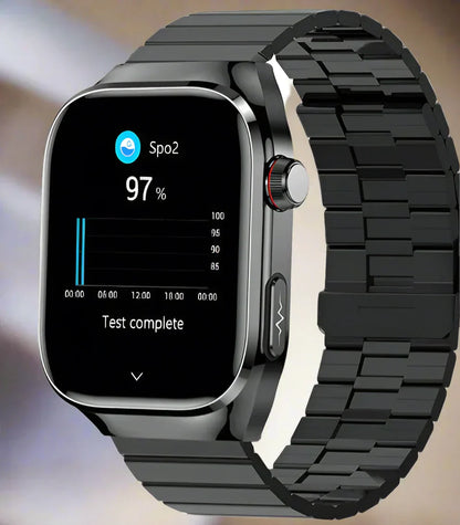 Health Smartwatch with ECG & Blood Sugar Monitoring | Waterproof 2.04-Inch AMOLED Fitness Tracker for Comprehensive Health Monitoring