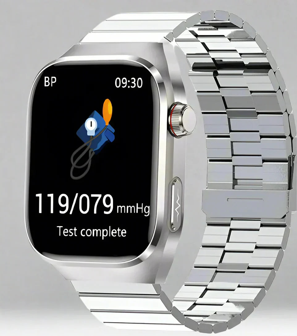 Health Smartwatch with ECG & Blood Sugar Monitoring | Waterproof 2.04-Inch AMOLED Fitness Tracker for Comprehensive Health Monitoring