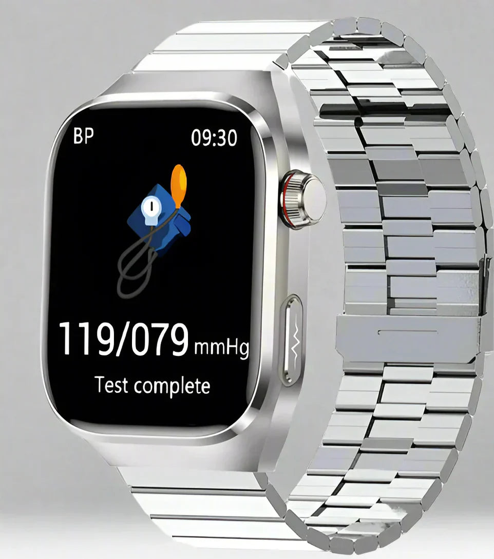 Health Smartwatch with ECG & Blood Sugar Monitoring | Waterproof 2.04-Inch AMOLED Fitness Tracker for Comprehensive Health Monitoring