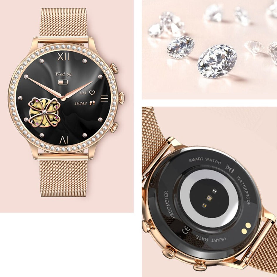 Smartwatch in Gold with Advanced Health Monitoring & Stylish Design | Women’s Smart Watch