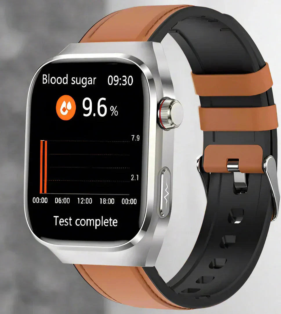 Health Smartwatch with ECG & Blood Sugar Monitoring | Waterproof 2.04-Inch AMOLED Fitness Tracker for Comprehensive Health Monitoring