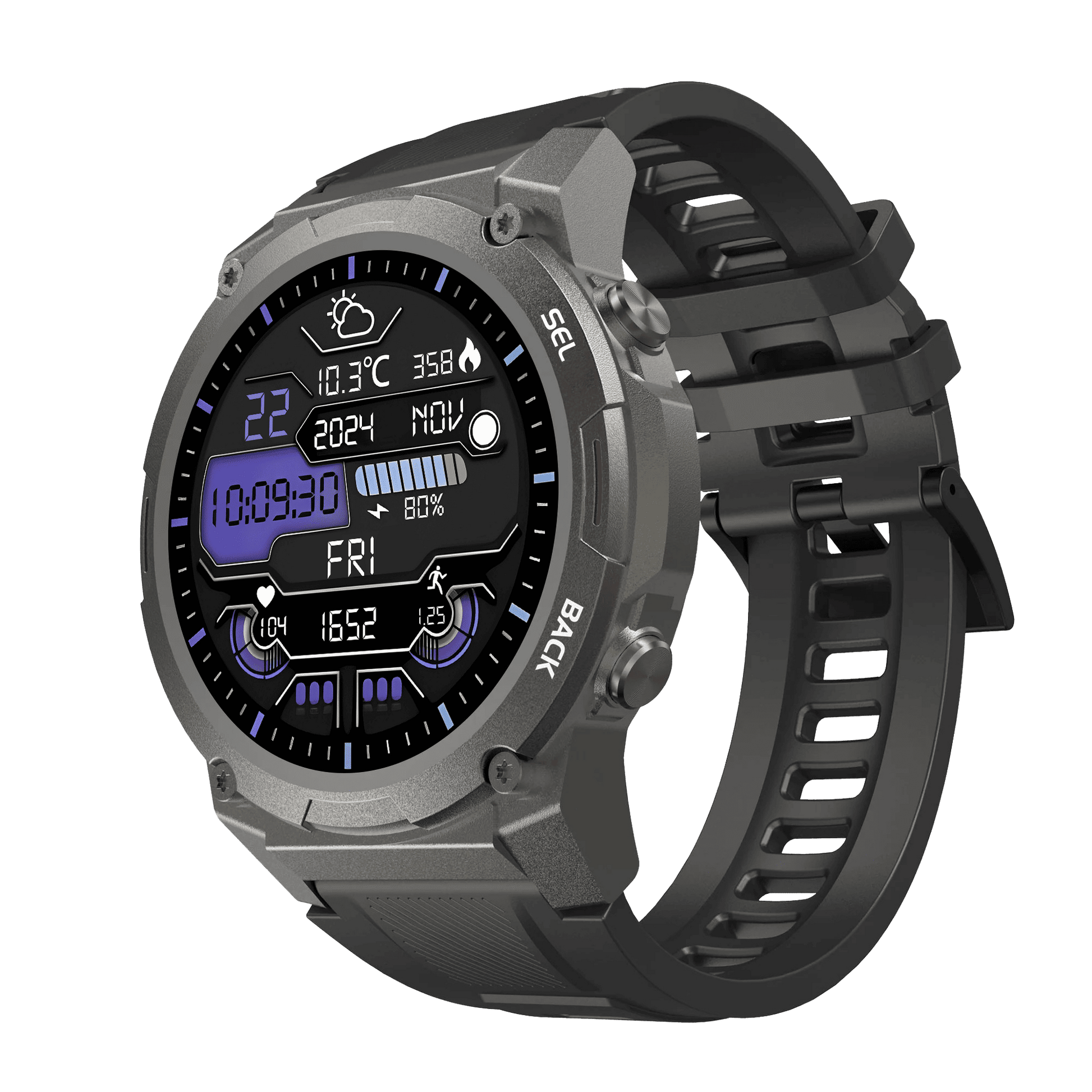 Rugged Fitness Tracker Smartwatch | Waterproof, Heart Rate Monitor & GPS for Outdoor Activities