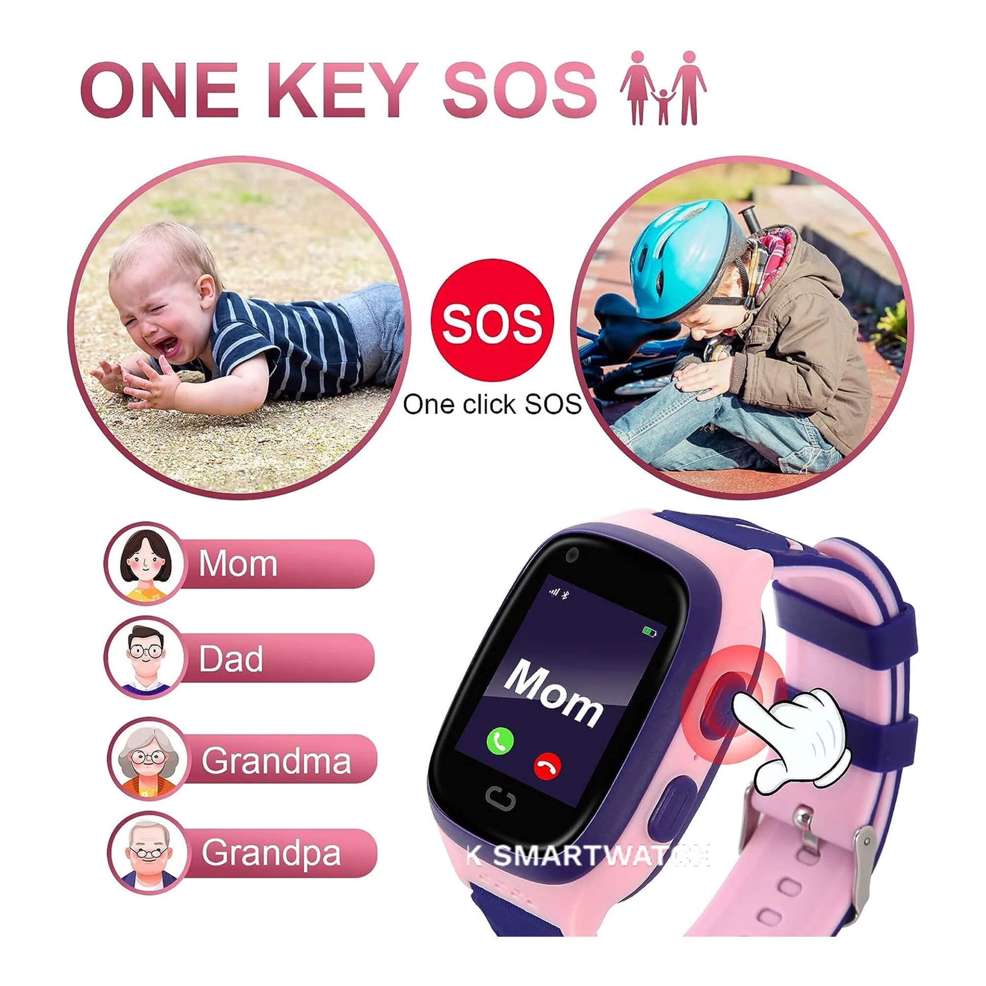 Smart Watch for Kids – 4G GPS, Video Call & SOS Emergency