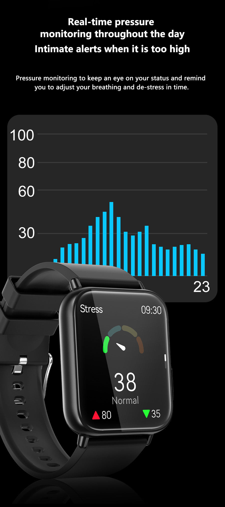 ECG Smartwatch with Blood Pressure Tracking – Designed for Active Living