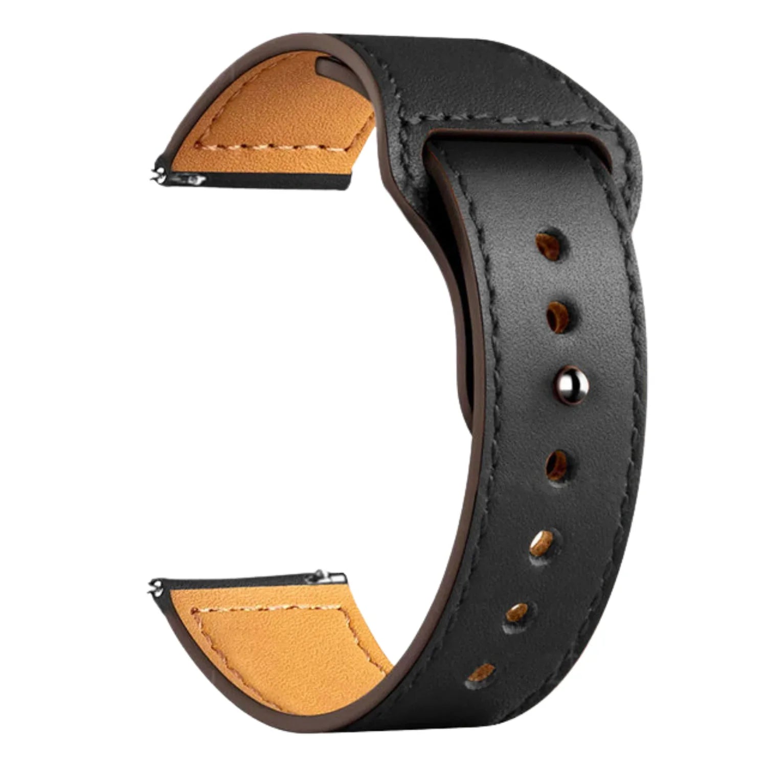 Black Modern Buckle K Leather Loop