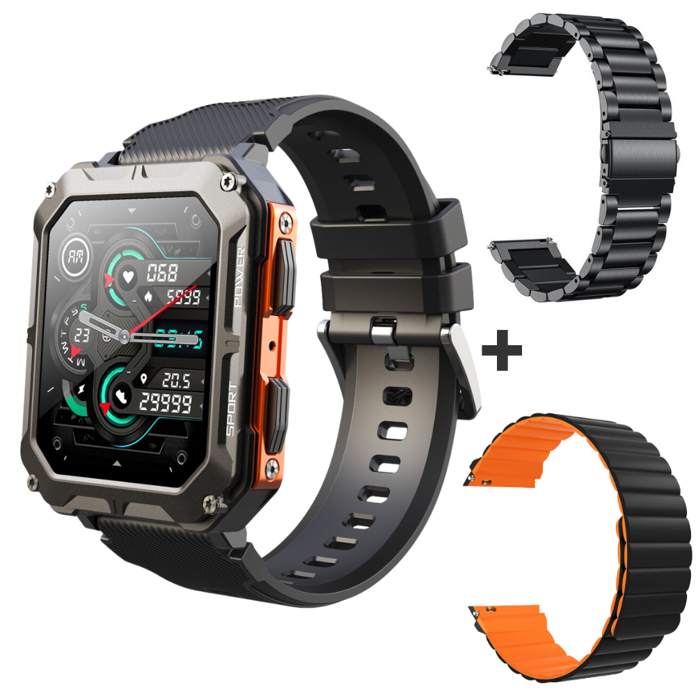 Indestructible Smartwatch for Men and Women - Waterproof Fitness Tracker with Heart Rate Monitor and GPS