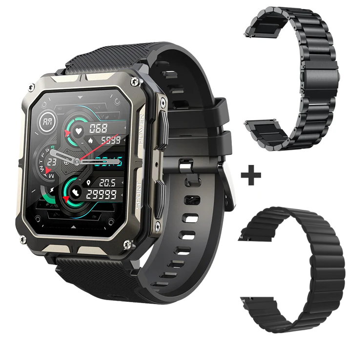 Indestructible Smartwatch for Men and Women - Waterproof Fitness Tracker with Heart Rate Monitor and GPS