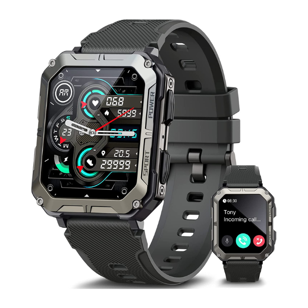 Indestructible Smartwatch for Men and Women - Waterproof Fitness Tracker with Heart Rate Monitor and GPS