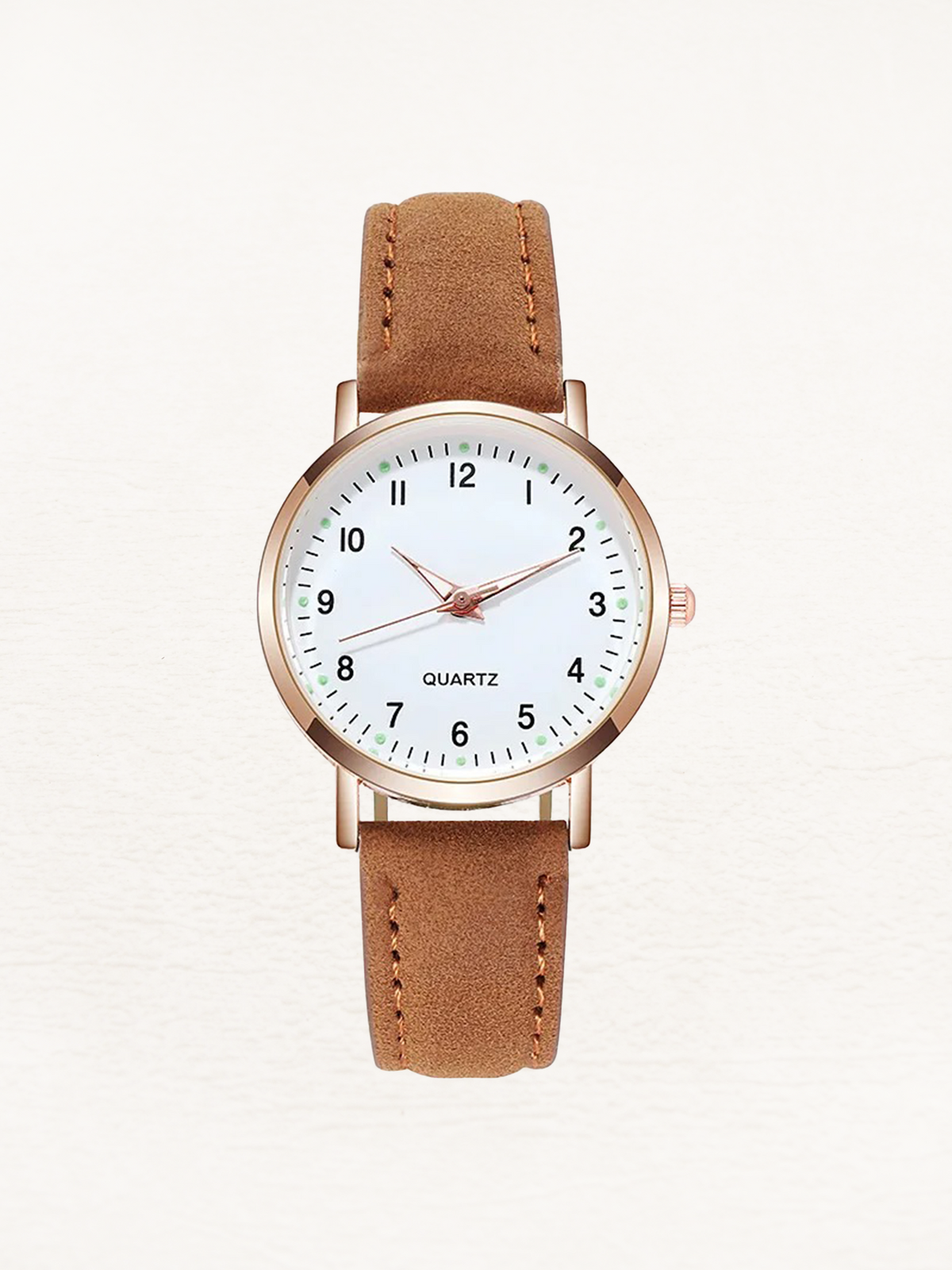 Luxe Quartz Ladies Watch | Slim Leather Strap, Luminous Numbers & Modern Design for Women