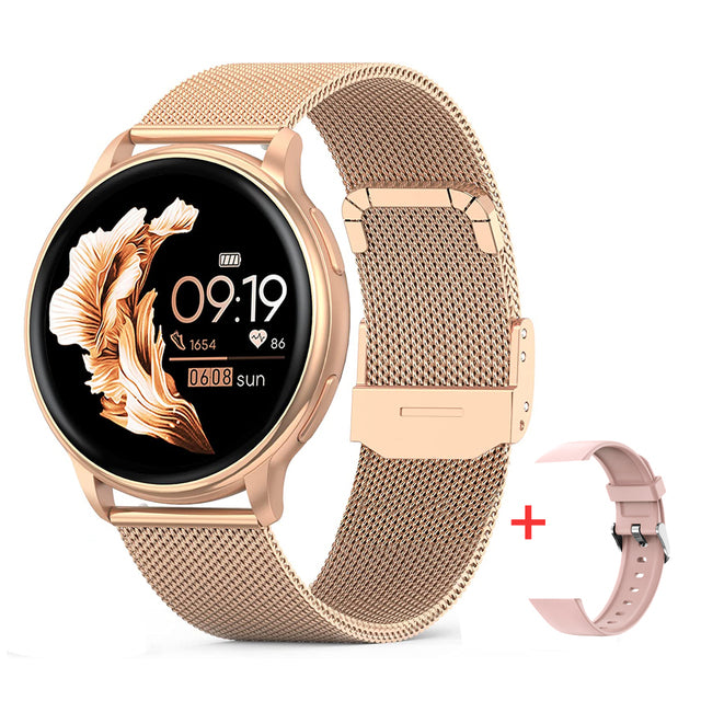 Smartwatch in Gold with Advanced Health Monitoring & Stylish Design | Women’s Smart Watch