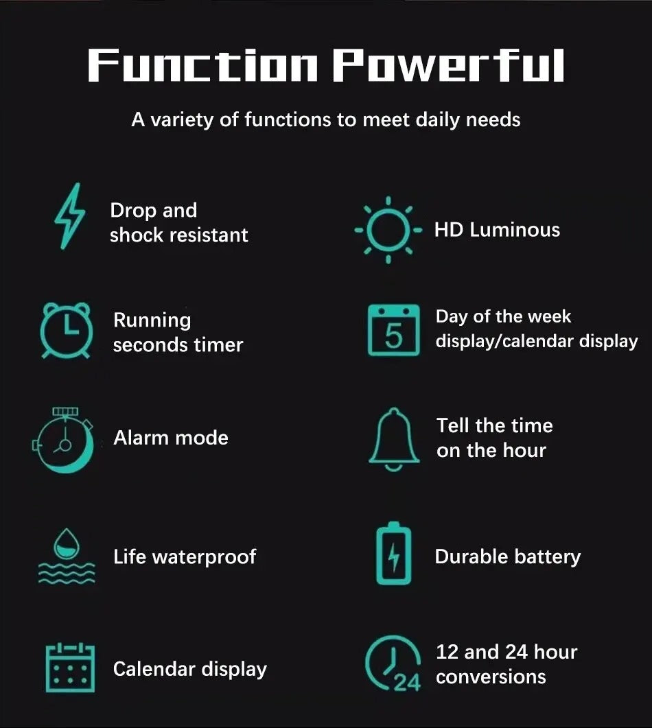 FoxBox: Rugged Waterproof Chronograph Dual Display Watch Shock Resistant