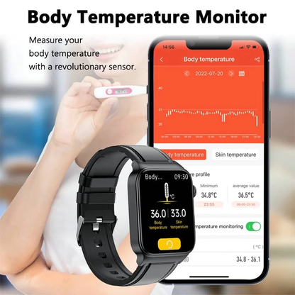 ECG Smart Watch with Blood Pressure Monitor – Health Tracker for Heart Rate, Blood Oxygen & Glucose Monitoring