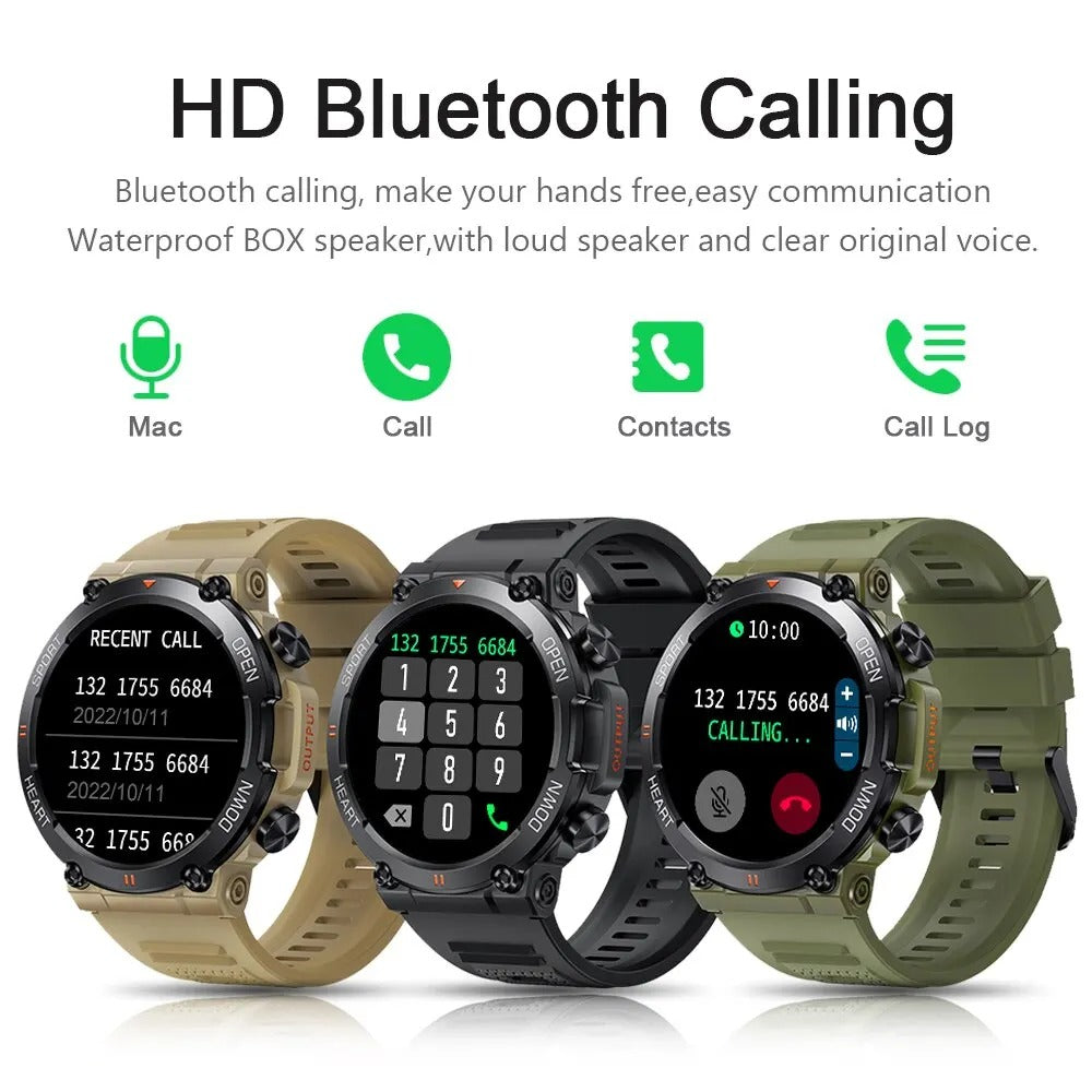 Indestructible Tactical Smartwatch - Durable, Long-Lasting Battery Titan Watches For Men