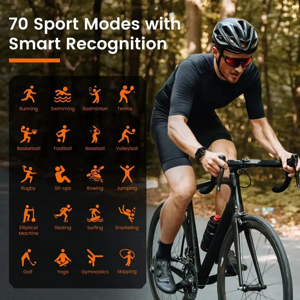 PROTANK S4 - Smartwatch with Fitness Tracker, Heart Rate Monitor, GPS, and Waterproof Design for Sports and Daily Use
