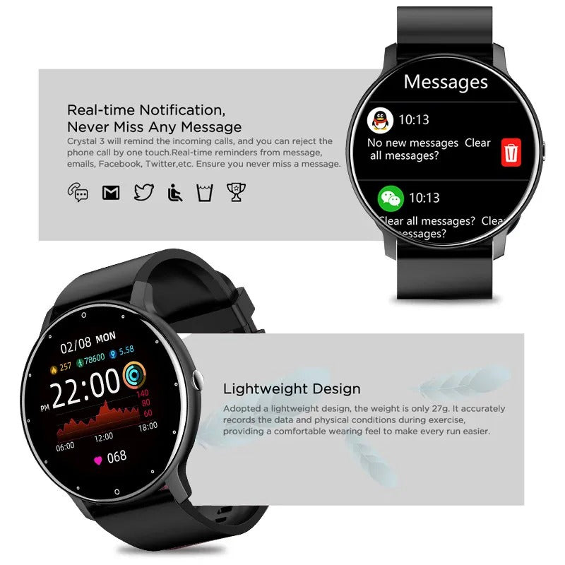 LifePulse Smartwatch – Your Ultimate Health Companion with Blood Pressure Monitor
