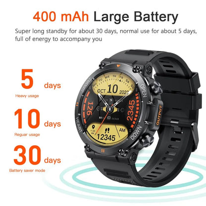 Indestructible Tactical Smartwatch - Durable, Long-Lasting Battery Titan Watches For Men