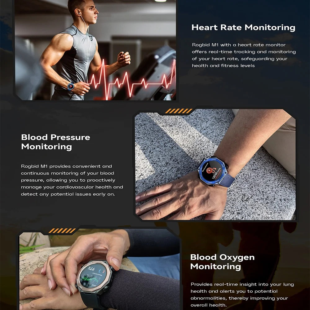 Indestructible Smart Fitness Wrist Watch – Full Health Monitoring, Step Count & Sleep Tracking