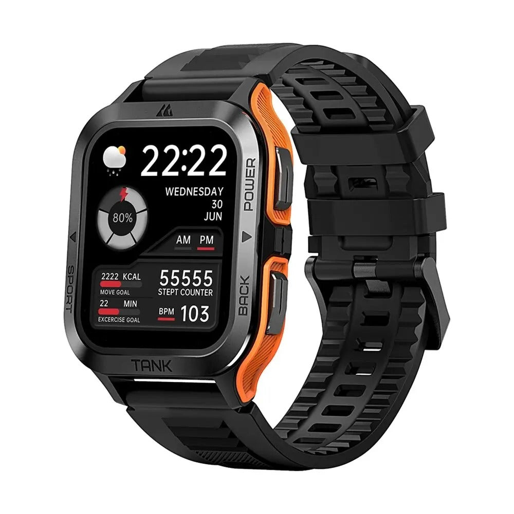 PROTANK S4 - Smartwatch with Fitness Tracker, Heart Rate Monitor, GPS, and Waterproof Design for Sports and Daily Use