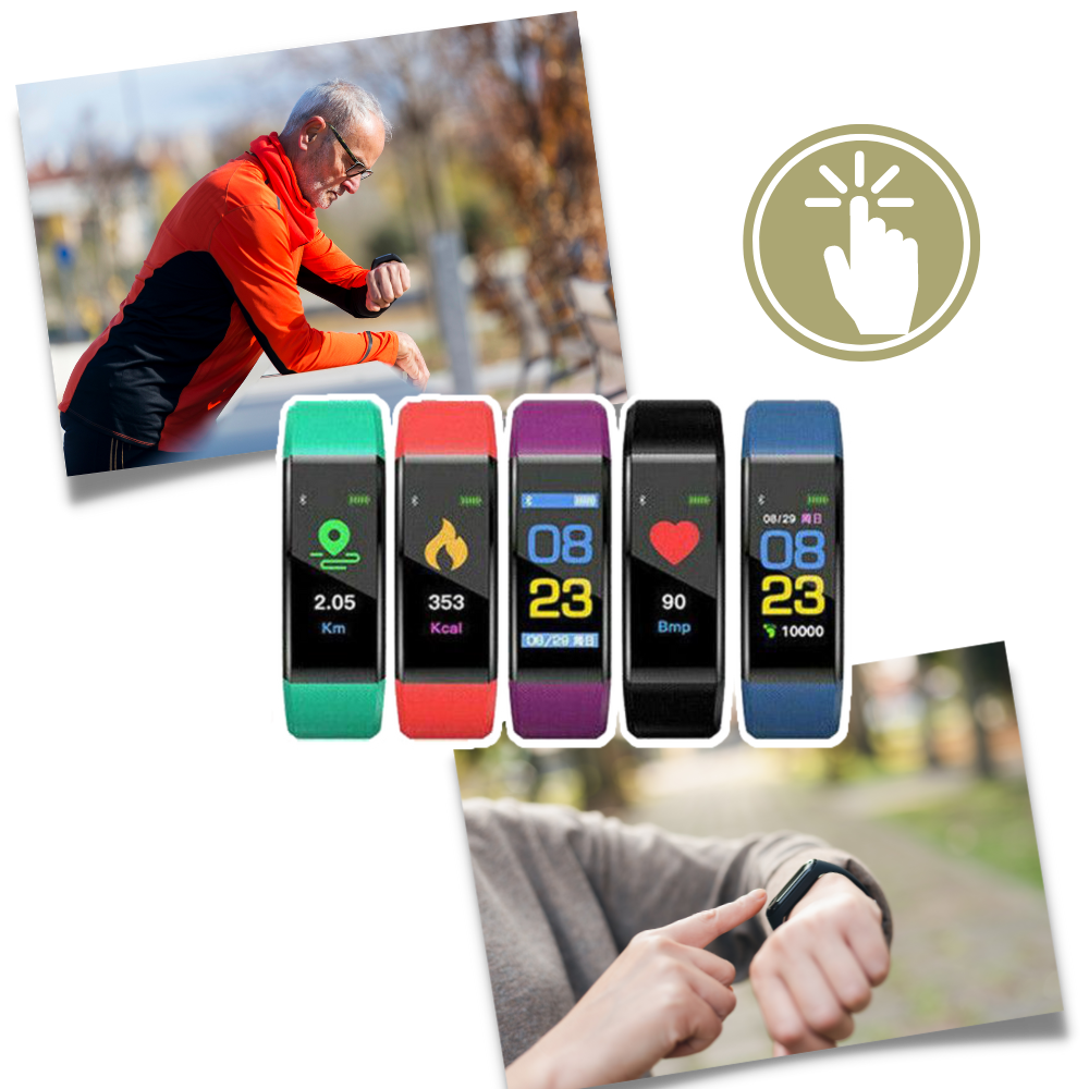 Senior Smartwatch – Basic Fitness Tracker with Step Counter, Heart Rate Monitor & Easy-to-Use Design