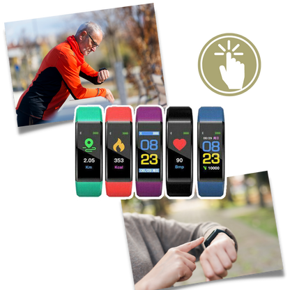 Senior Smartwatch – Basic Fitness Tracker with Step Counter, Heart Rate Monitor & Easy-to-Use Design