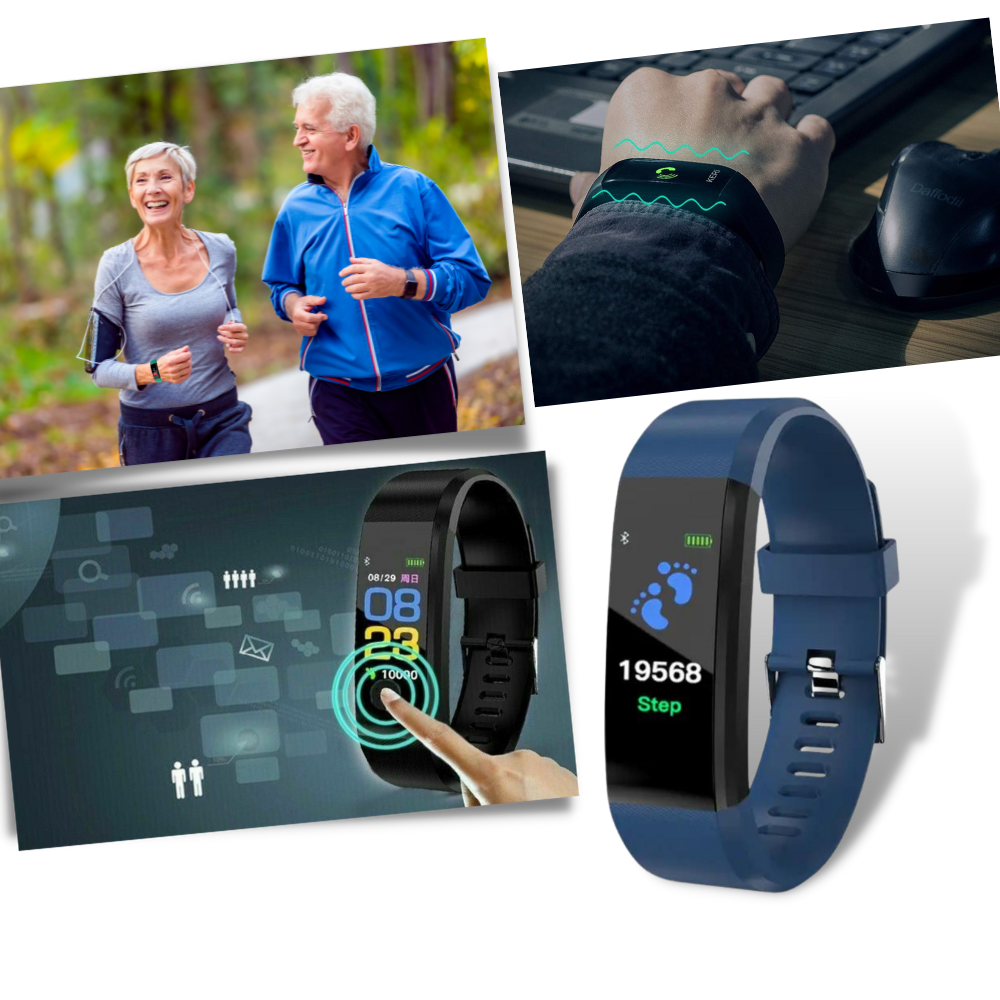 Senior Smartwatch – Basic Fitness Tracker with Step Counter, Heart Rate Monitor & Easy-to-Use Design