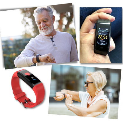 Senior Smartwatch – Basic Fitness Tracker with Step Counter, Heart Rate Monitor & Easy-to-Use Design