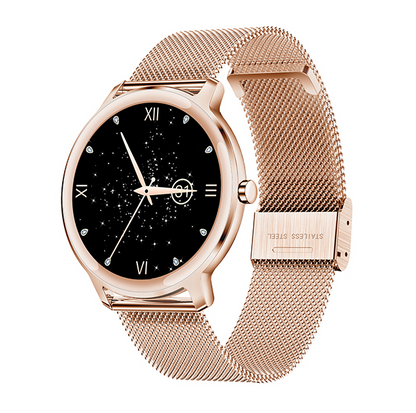 Super Slim Watch For Ladies Fashion Full Touch Round Screen Smart Watches For Women Heart Rate