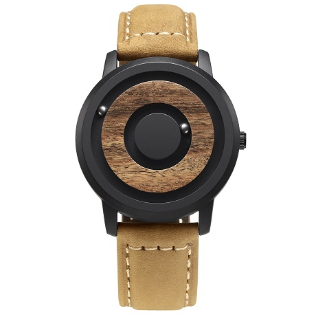 New Minimalist Wooden Watch For Men UK Wood Dial Scaleless Magnetic Nylon Strap